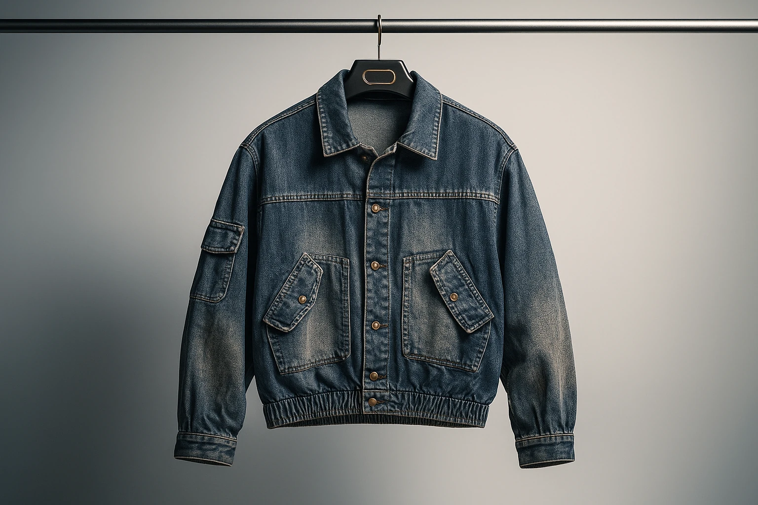 کت لی جدید لش باکسی مدل Vintage Washed Denim Relax Fit | رنگ آبی کثیف کلاسیک | استایل محبوب Old Money و Street‑Lux.