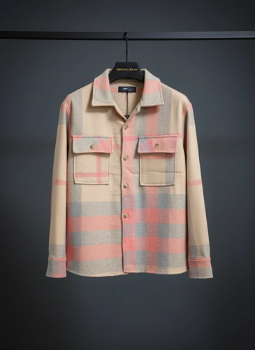 پیراهن پشمی باکسی طرح وینتیج کلبه ای قرمز کد ۸۷۰