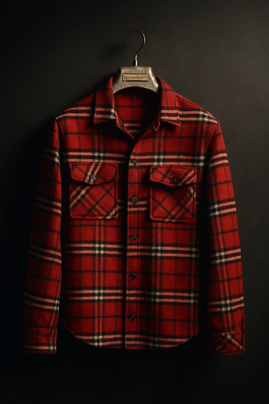 پیراهن پشمی باکسی طرح وینتیج قرمز مشکی کد ۸۷۲