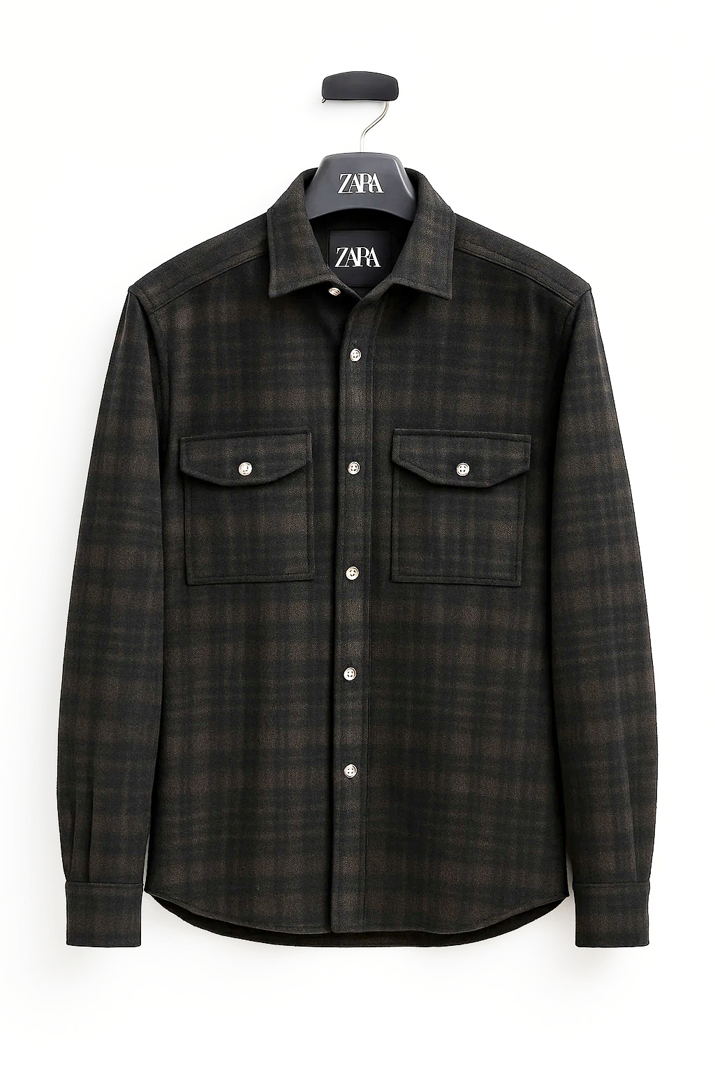 جکت پشمی چهارخانه قهوه ای سوخته گرماژ بالا | کد ۷52