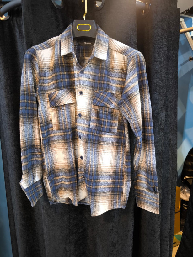 پیراهن پشمی چهارخونه از پارچه پشمی برس خورده با ترکیب رنگی خاص و جذاب _ کد۸۹۰