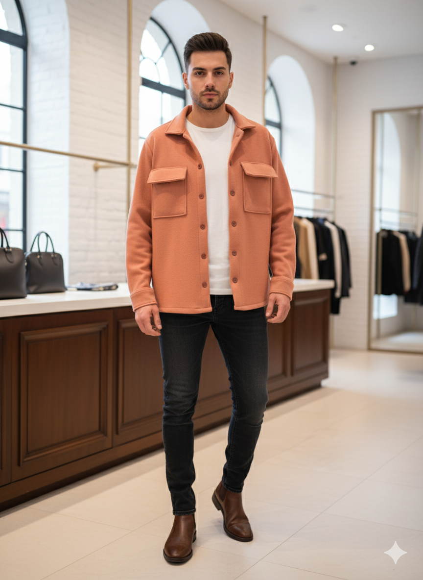 کت فوتر رنگ گل‌بهی (peach-blush) فوق‌العاده خاص | پارچه پریمیوم ایرانی ـ با تراکم بالا و بافت لطیف فوتر طبیعی