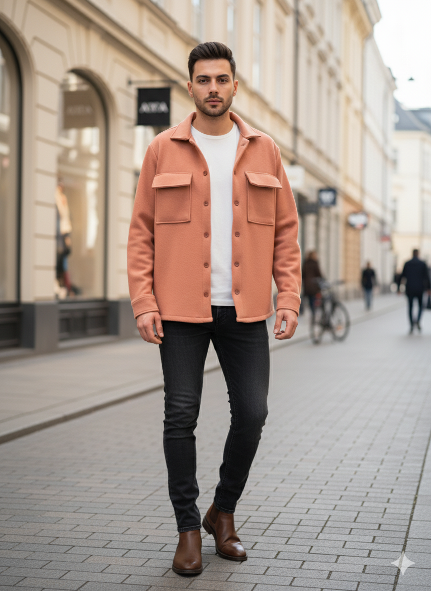 کت فوتر رنگ گل‌بهی (peach-blush) فوق‌العاده خاص | پارچه پریمیوم ایرانی ـ با تراکم بالا و بافت لطیف فوتر طبیعی