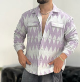 کت فوتر پشمی با طرح هندسی مدرن داری (ترکیب رنگ خاص با پترنهای زاویهدار) | سنگینوزن