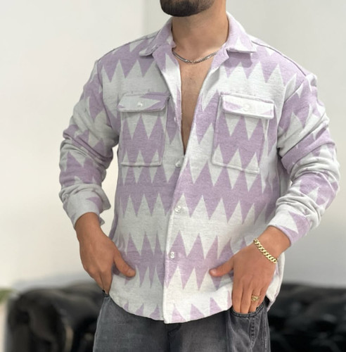 کت فوتر پشمی با طرح هندسی مدرن داری (ترکیب رنگ خاص با پترنهای زاویهدار) | سنگینوزن