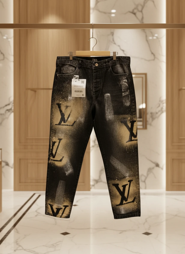 🔥 شلوار مام کاستوم شده طرح LV 🔥