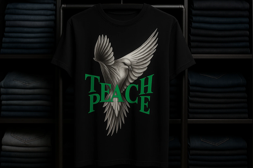 تیشرت ریپریزنت طرح کبوتر “تیچ پیس” مشکی