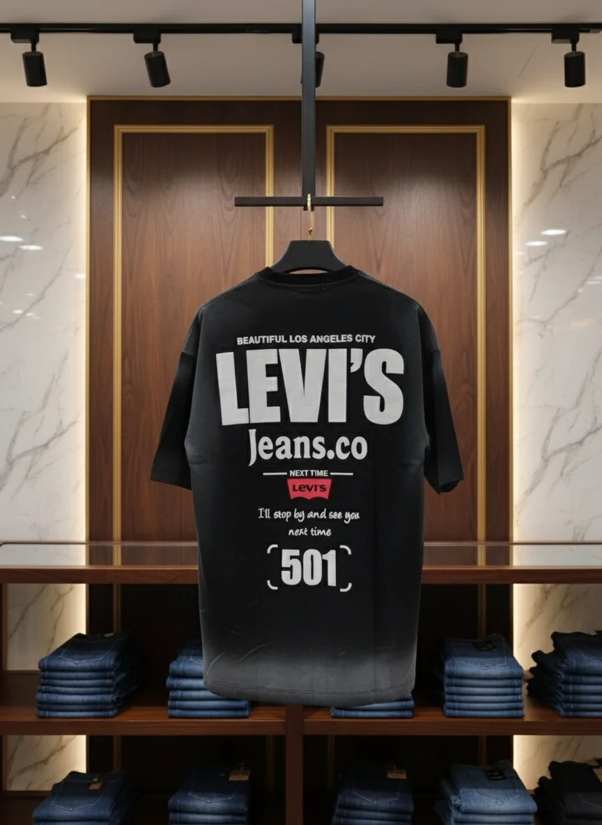 تیشرت لش باکسی مشکی Levi's® 501 - 🌴 Beautiful Los Angeles City | میراث 501 | کیفیت عالی