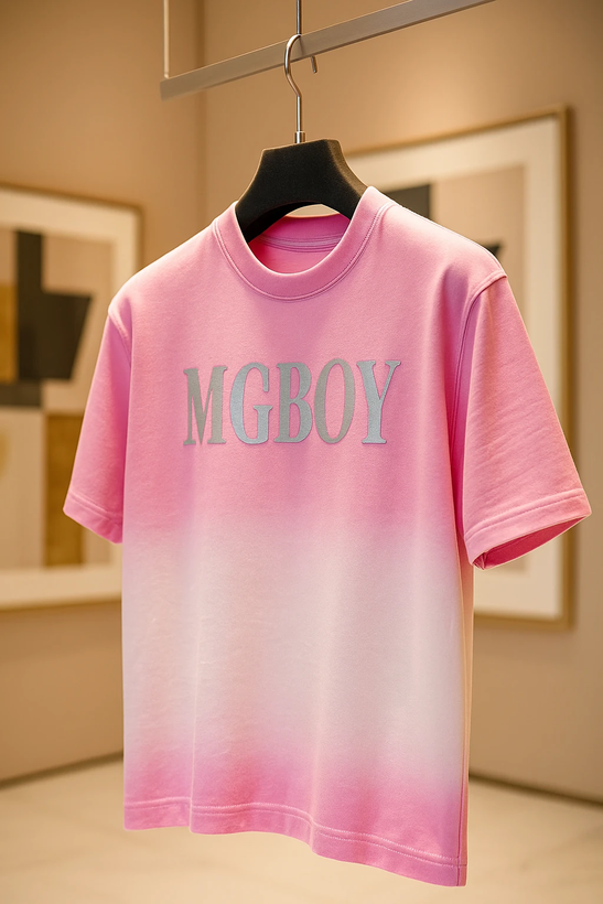 تیشرت MGBOY گرادینت صورتی-سفید