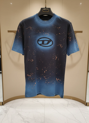 تیشرت کاستوم شده دیزل آبی مردانه | نخ پنبه