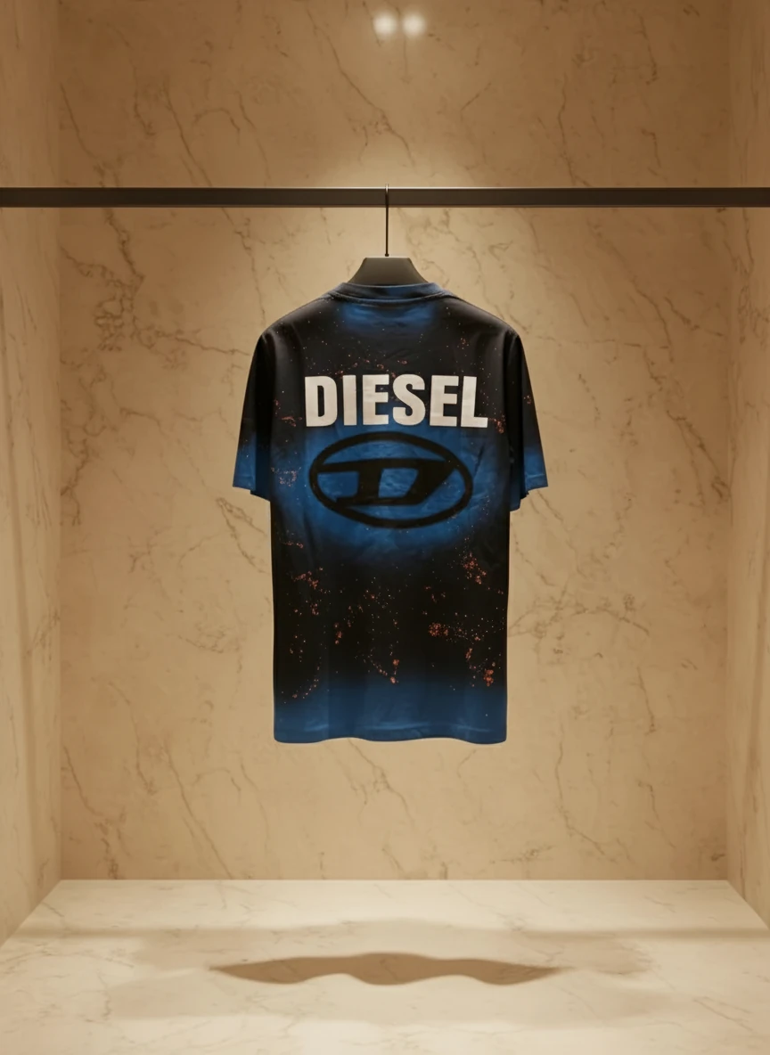 تیشرت کاستوم شده دیزل آبی مردانه | نخ پنبه