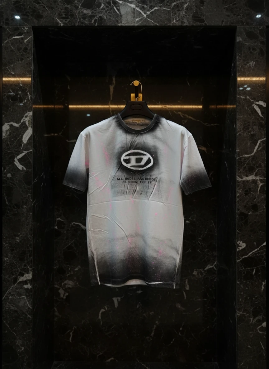 تیشرت کاستوم شده دیزل سفید