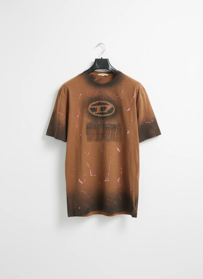 تیشرت کاستوم شده دیزل قهوه ای