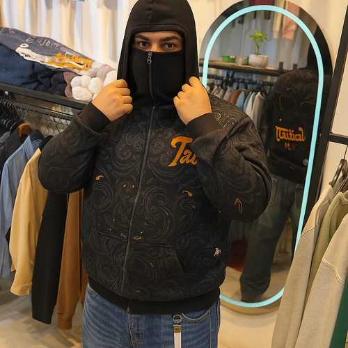 هودی نینجایی مشکی طرح کت | پارچه دورس گرم بالا