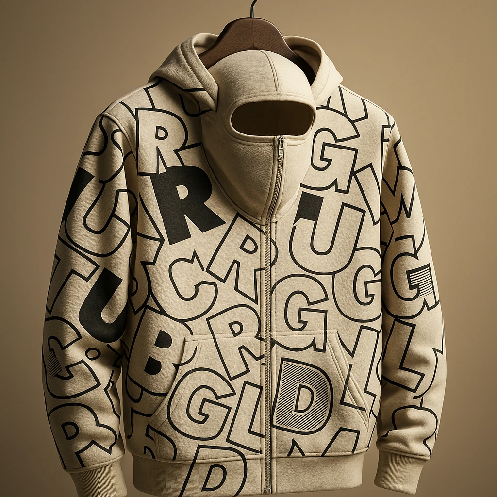 هودی نینجایی سفید طرحدار | پارچه دورس گرم بالا