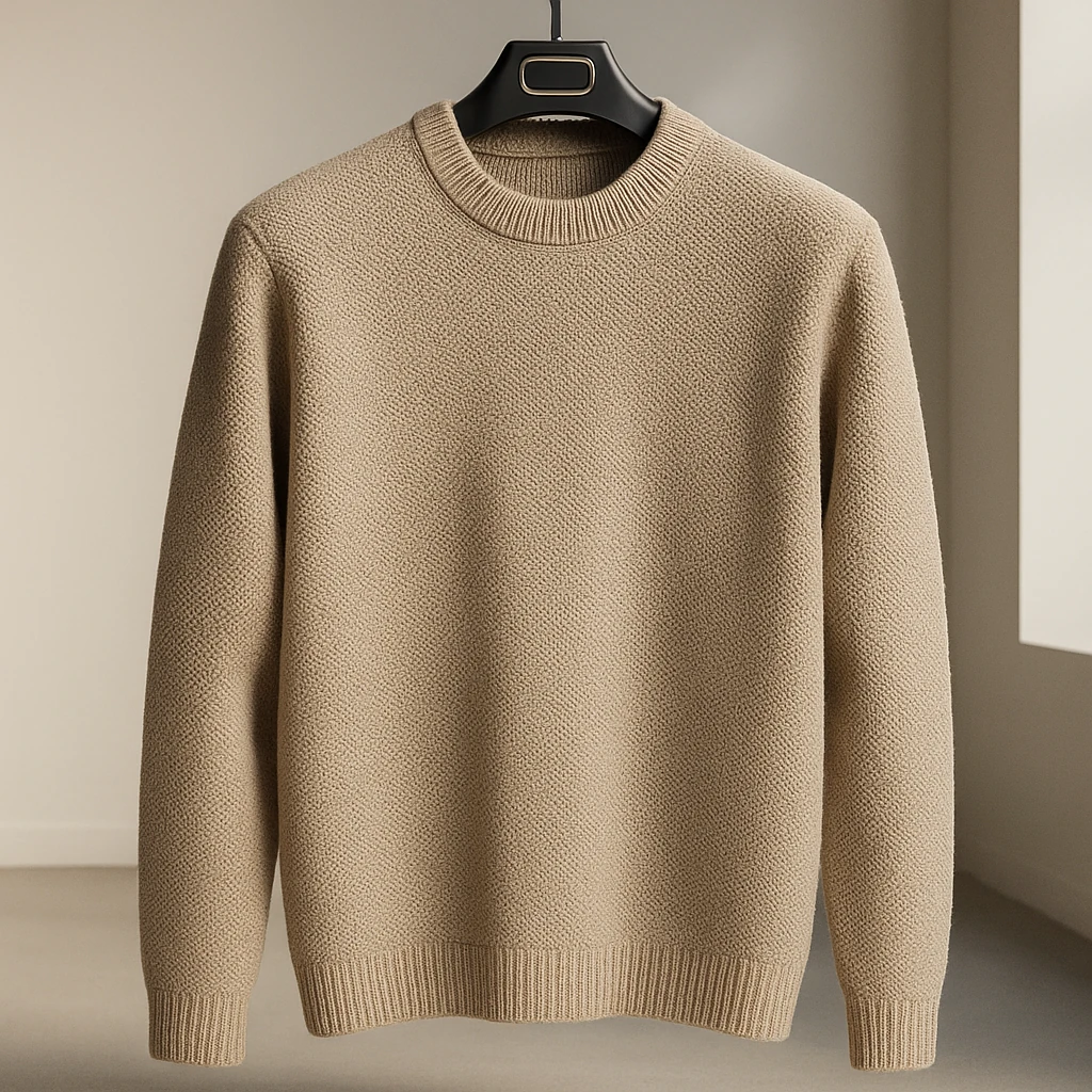پلیور بافت یقه گرد کرمی 👌 | فری سایز مناسب سایزهای L تا 2XL