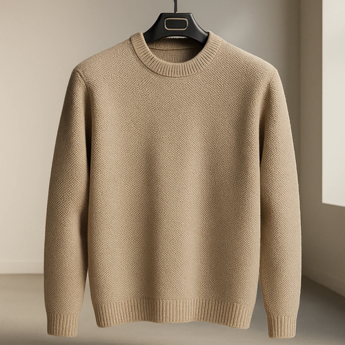 پلیور بافت یقه گرد کرمی 👌 | فری سایز مناسب سایزهای L تا 2XL