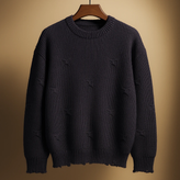 ژاکت پلیور سرمه ای مردانه 👌 | فری سایز مناسب سایزهای L تا 2XL