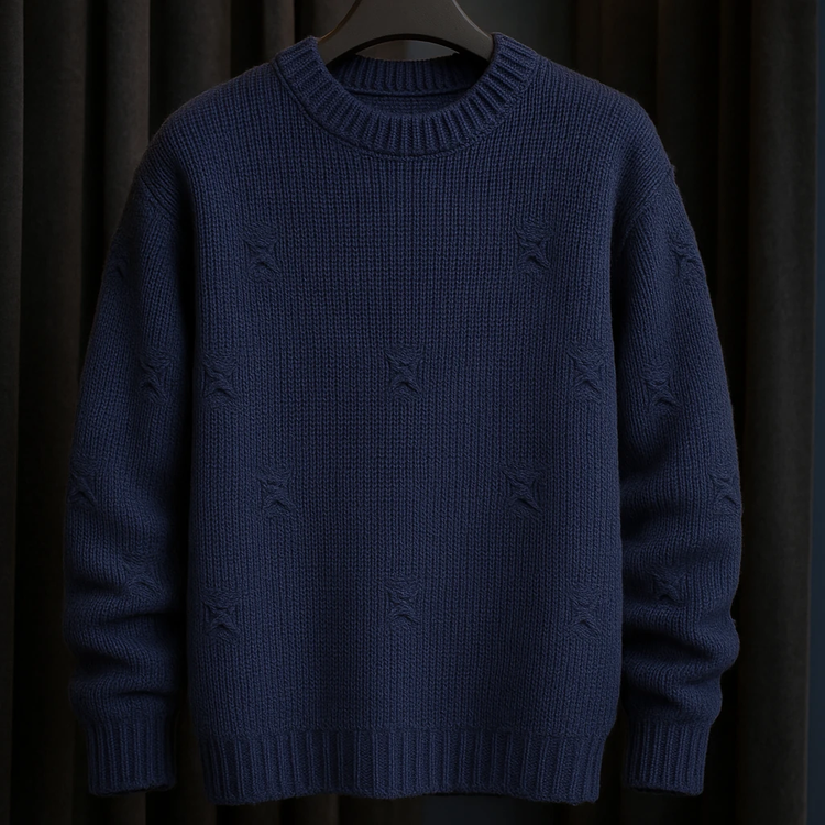 ژاکت پلیور سرمه ای مردانه 👌 | فری سایز مناسب سایزهای L تا 2XL