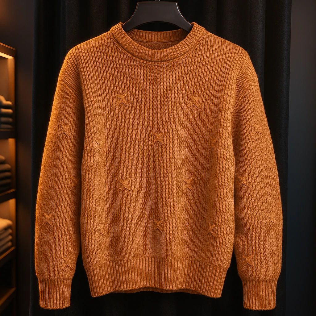 ژاکت پلیور انبه ای مردانه 👌 | فری سایز مناسب سایزهای L تا 2XL
