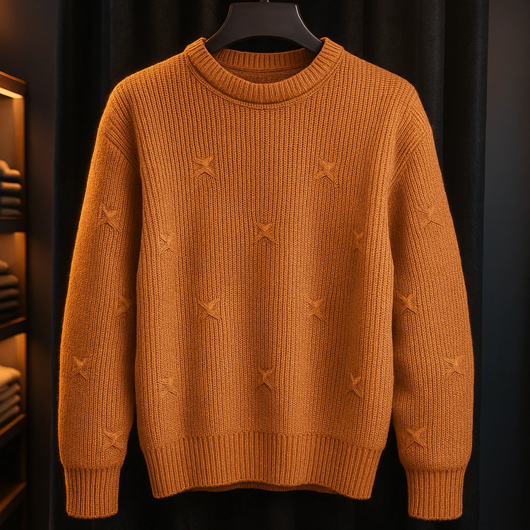 ژاکت پلیور انبه ای مردانه 👌 | فری سایز مناسب سایزهای L تا 2XL