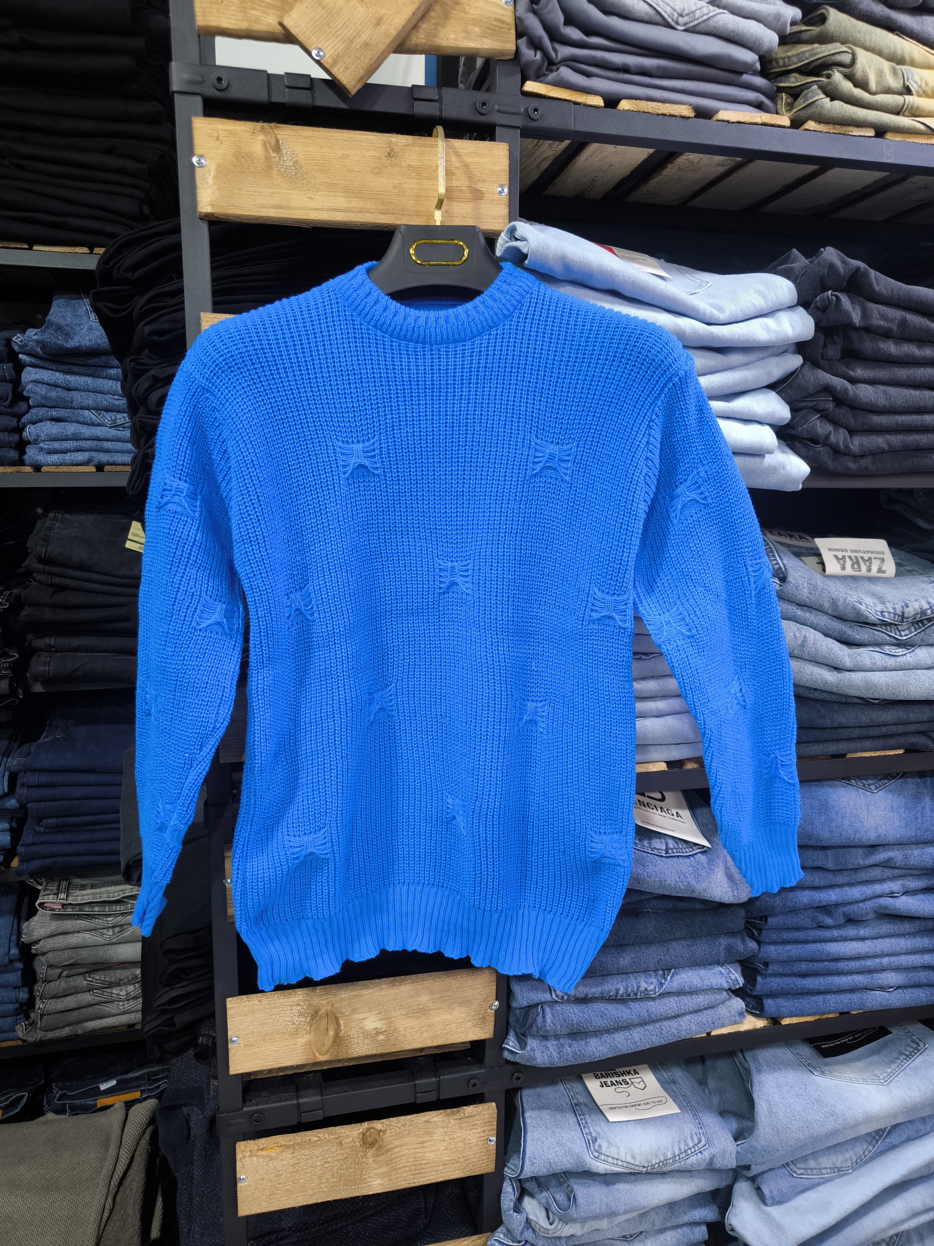 ژاکت پلیور آبی ایتالیایی🩵 👌 | فری سایز مناسب سایزهای L تا 2XL