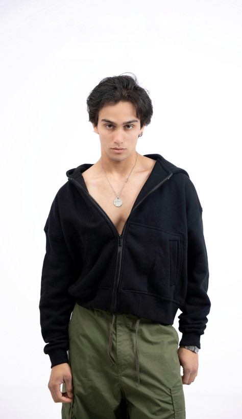 هودی نینجایی مشکی | پارچه دورس گرم بالا