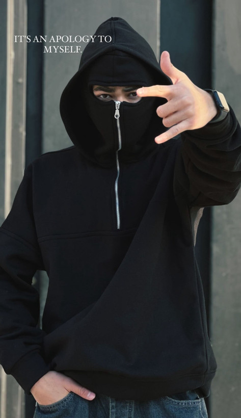 هودی نینجایی مشکی | پارچه دورس گرم بالا