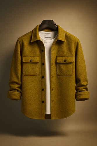 کت فوتر خردلی دودی فوقالعاده خاص و ضخیم | استایل اولد مانی آزاد باکسی