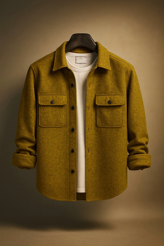 کت فوتر خردلی دودی فوقالعاده خاص و ضخیم | استایل اولد مانی آزاد باکسی