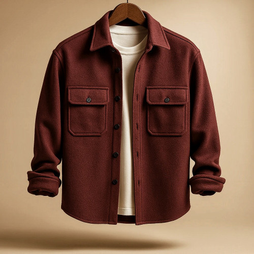 کت فوتر کوبیده زرشکی بورگاندی خاص و ضخیم | استایل اولد مانی آزاد باکسی