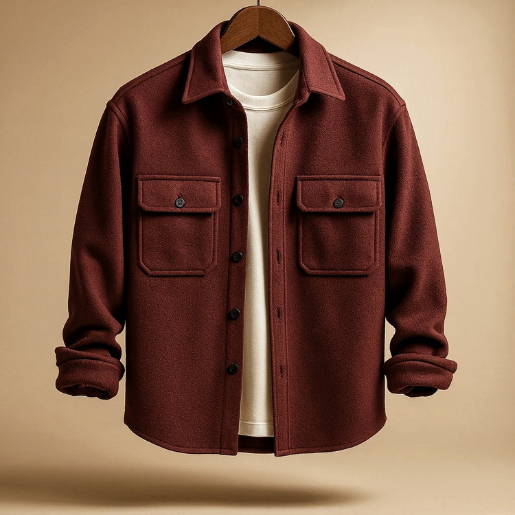 کت فوتر کوبیده زرشکی بورگاندی خاص و ضخیم | استایل اولد مانی آزاد باکسی