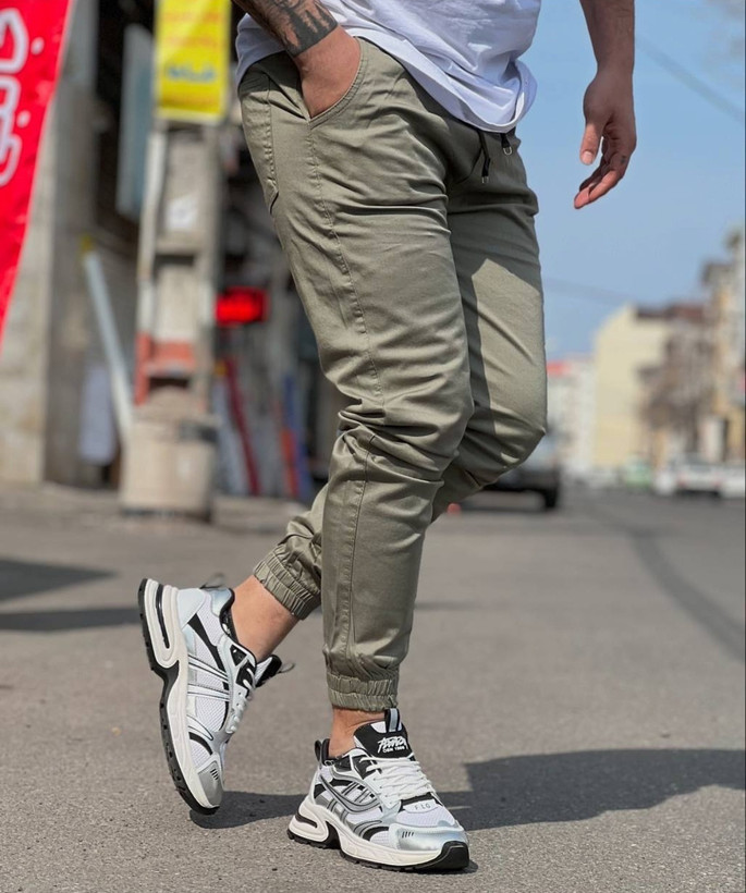 شلوار جاگر کتان سبز سدری | استایل فوقالعاده شیک ۲۰۲۵