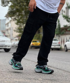 شلوار کارگو مشکی مردانه پارچه کتان کجراه اعلام پنبه | اورجینال دیلم