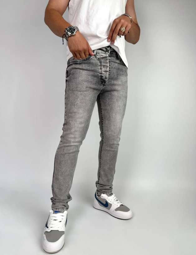 شلوار طوسی اسکینی مردانه | فول کش پارچه پنبه پر اعلا