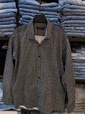 پیراهن مردانه «مشکی خطی» – راهراه پنبهای پرمیوم