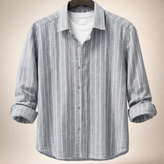 پیراهن مردانه «نقرهایِ خطی» لیننپنبهای پرمیوم