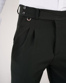 شلوار پارچه ای کمر انگلیسی پارچه مازراتی رنگ سبز فرمی فوقالعاده شیک