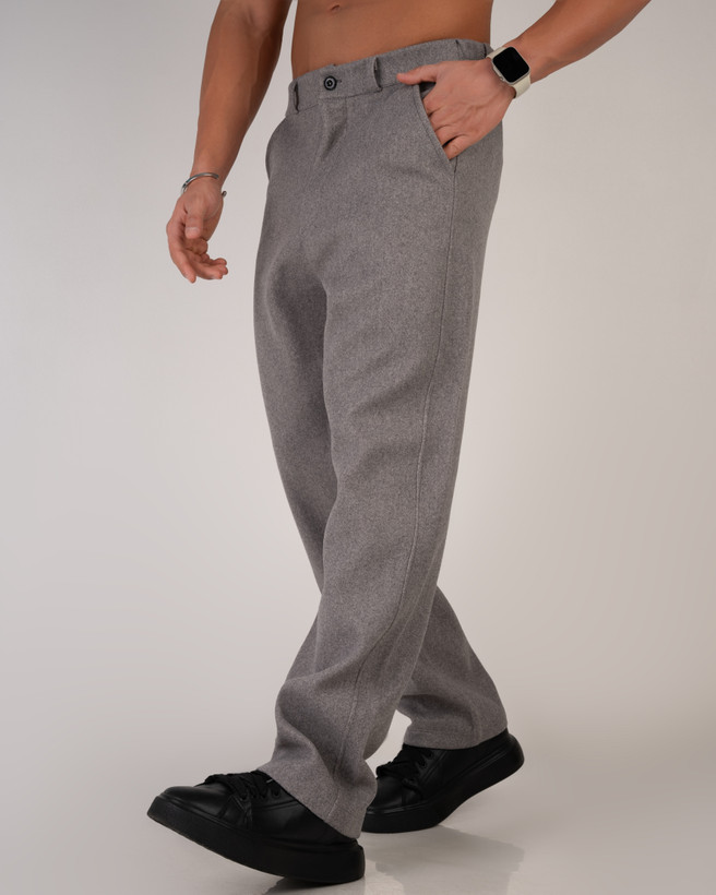 شلوار پارچه فوتر نیم بگ رنگ موکا چاکلت * اورجینال دیلم