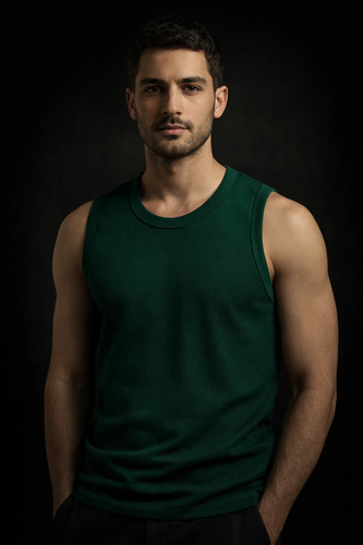 خرید تنک تاپ سبز لجنی پارچه کبریتی فول کش مناسب برای سایز M و L