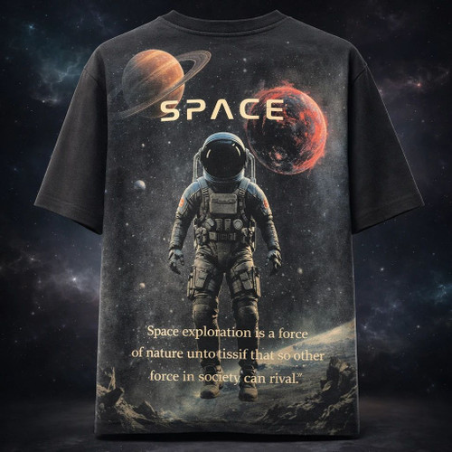 تیشرت مردانه استریت با طرح فضانورد و تم فضایی-تک سایز2XL