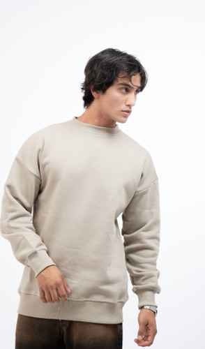 دورس سه نخ پنبه یقه گرد رنگ موکا نسکافه ای | شیک و با کیفیت