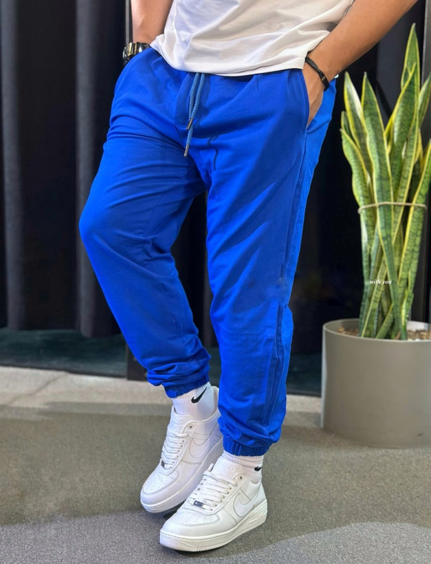 شلوار جاگر آبی دورس سه نخ | اورجینال دیلم