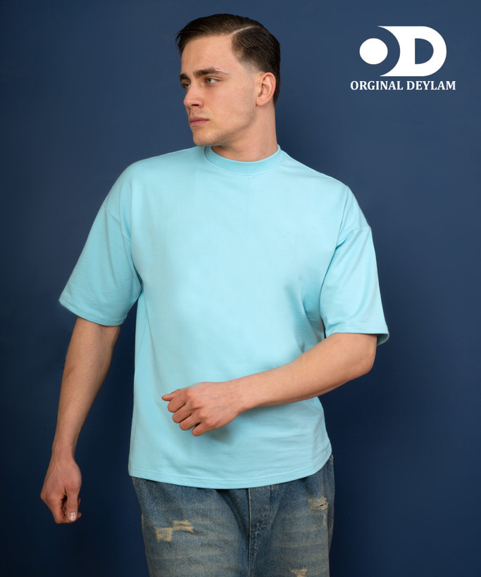 تیشرت لش فیروزه ای بیسیک پارچه ماکان درجه یک دونخ | گرماژ بالا تضمین کیفیت