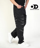 شلوار نیم بگ کاستوم شده مشکی با دیزاین دودی فوق العاده شیک و با کیفیت