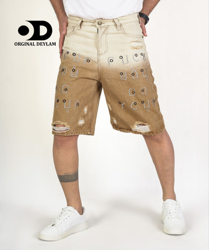 شلوارک جین طرح کاستوم شده پارچه کجراه کد ۳ کیفیت استثنایی