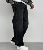 شلوار بگ ذغالی سنگشور بدون زاپ و ساده مردانه | پارچه کیفیت استثنایی قد ۱۱۰ سانت کد 2