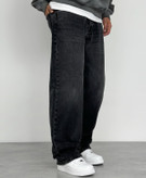 شلوار بگ ذغالی سنگشور بدون زاپ و ساده مردانه | پارچه کیفیت استثنایی قد ۱۱۰ سانت کد 2