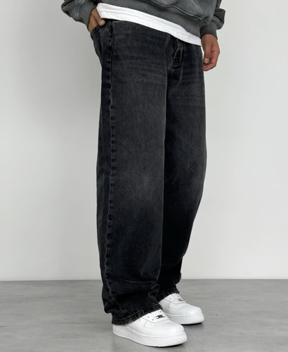 شلوار بگ ذغالی سنگشور بدون زاپ و ساده مردانه | پارچه کیفیت استثنایی قد ۱۱۰ سانت کد 2