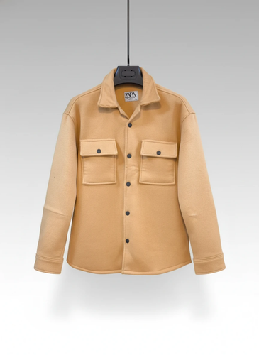 کت فوتر مردانه کرم کاراملی خاص گرماژ بالا فوقالعاده شیک استایل باکسی